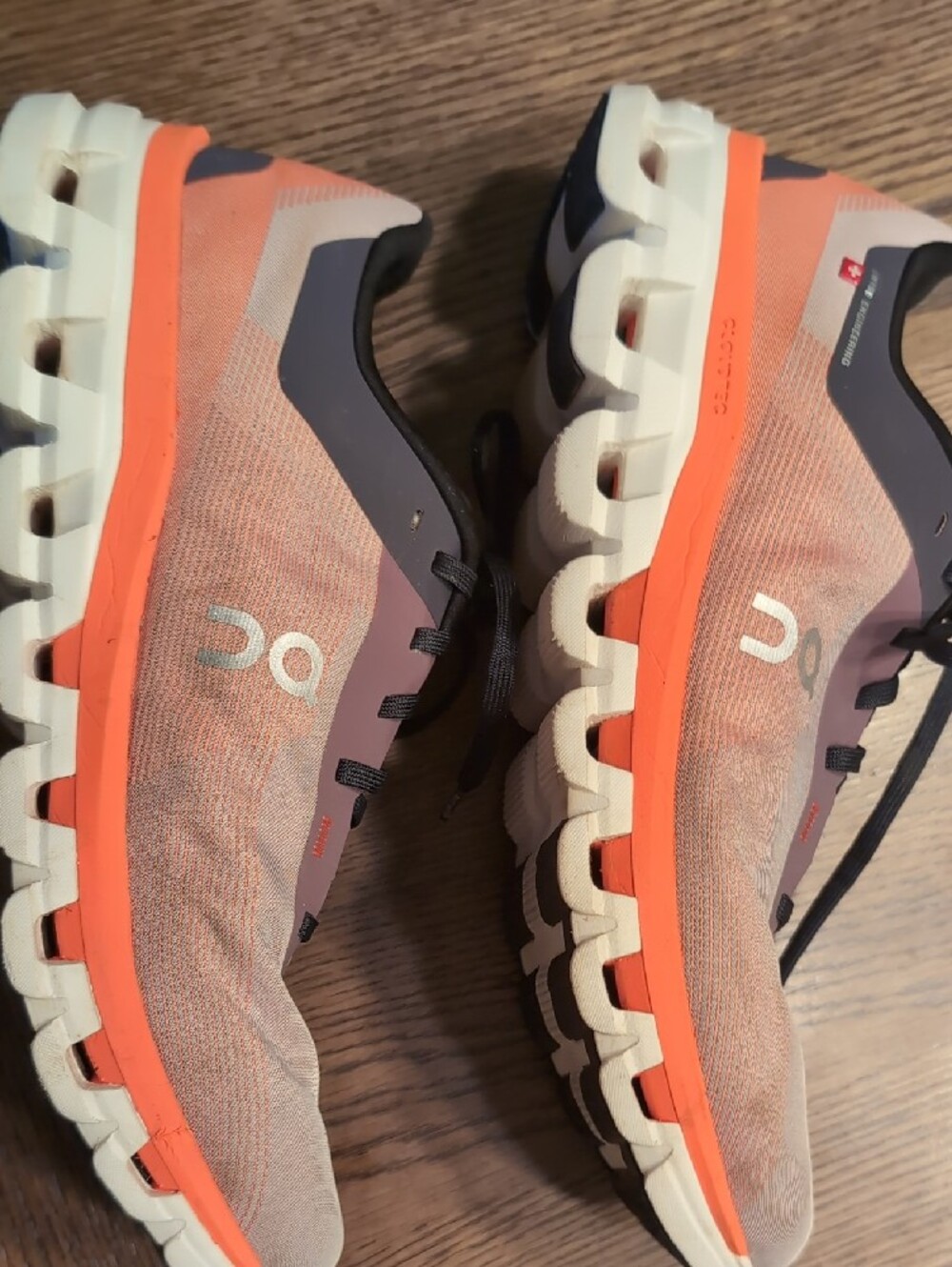 On Cloud US 10 Women's Athletic Shoes - Orange, Tan, with Black - Picture 6 of 8
